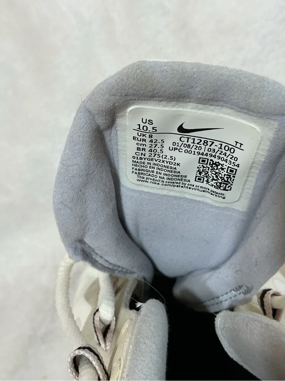 Nike Air Max 270 React White Fossil Women’s Sneakers (Style CT1287-100) Sz 10.5